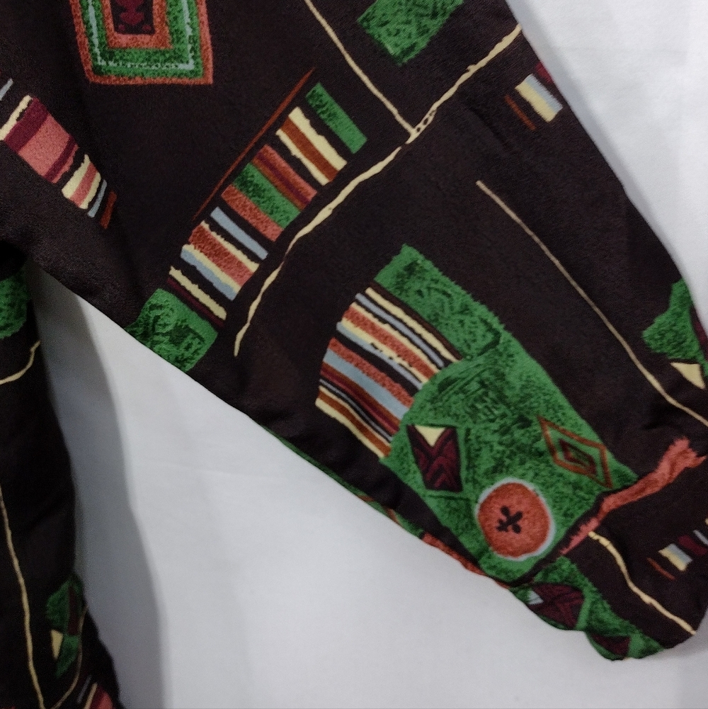 Cassee's Artsy Button Front Shirt Women's 3X Brown Bobo Retro 90s Y2K Western - Picture 3 of 7